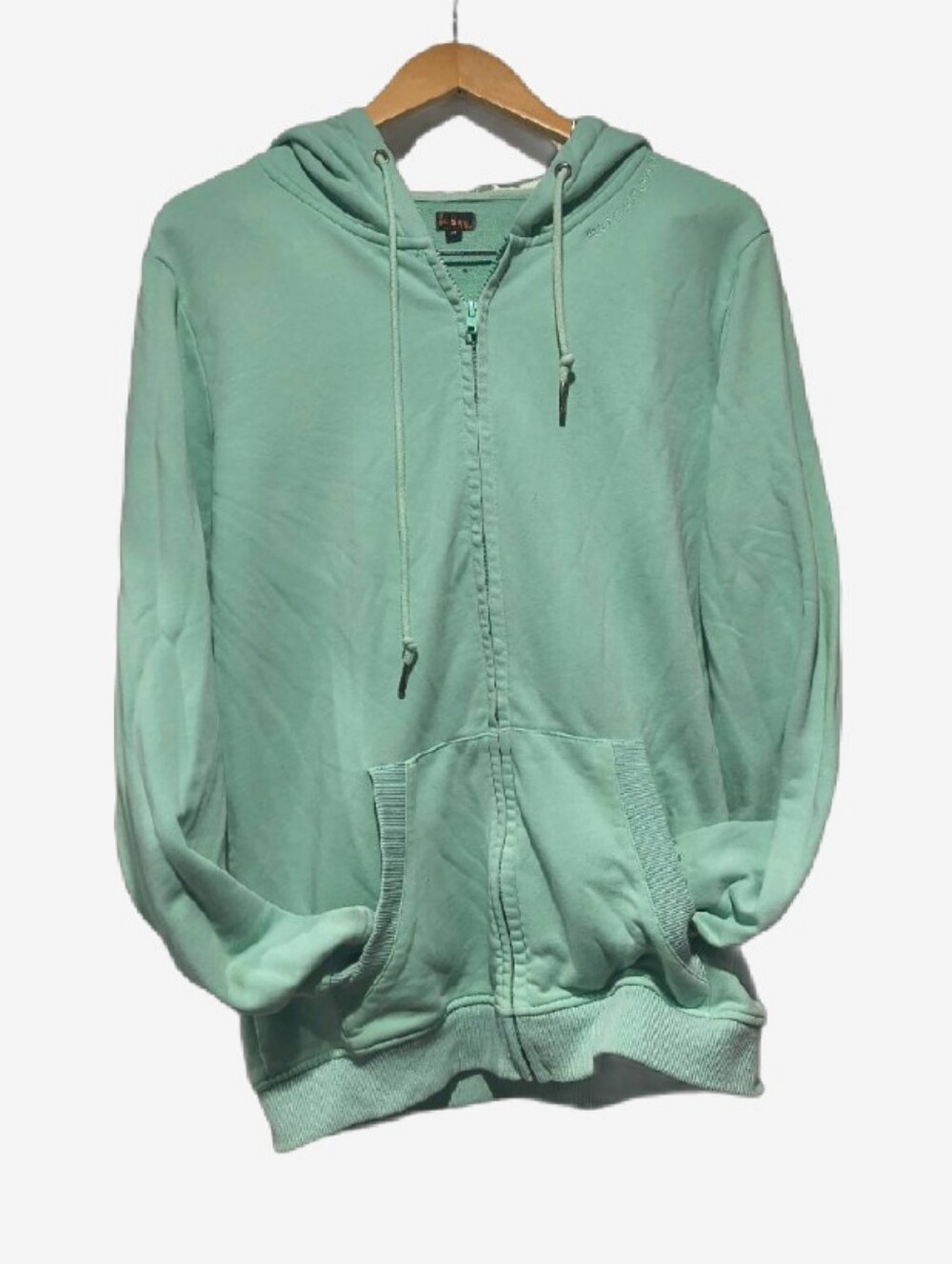 Kin Apparel Mint Green Satin Lined Zip Up Hoodie Keep It Naturally Size M